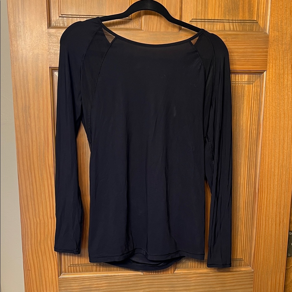 Lululemon Athletica Black Long Sleeve Open Back Top